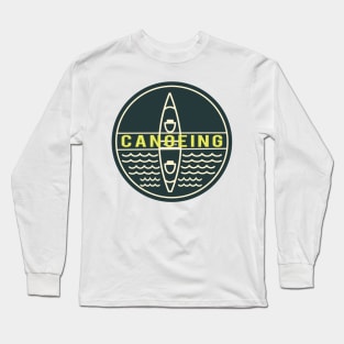 Minimalist Retro Vintage Canoeing Illustration Long Sleeve T-Shirt